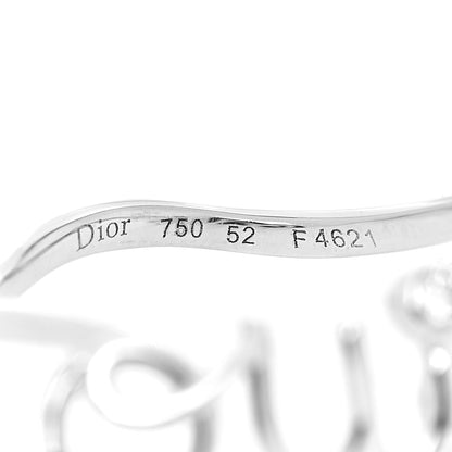 Christian Dior 18K White Gold Diamond Oui Ring 52 6 4 of 4