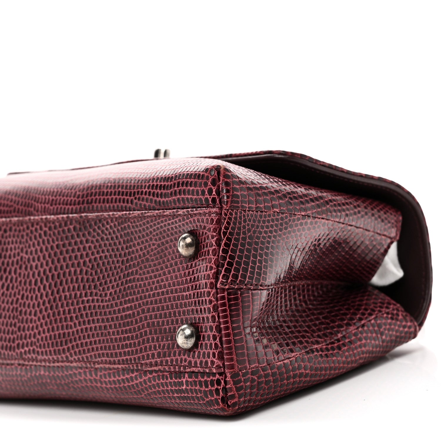 Chanel Lizard Mini Coco Handle Flap Burgundy 10 of 10
