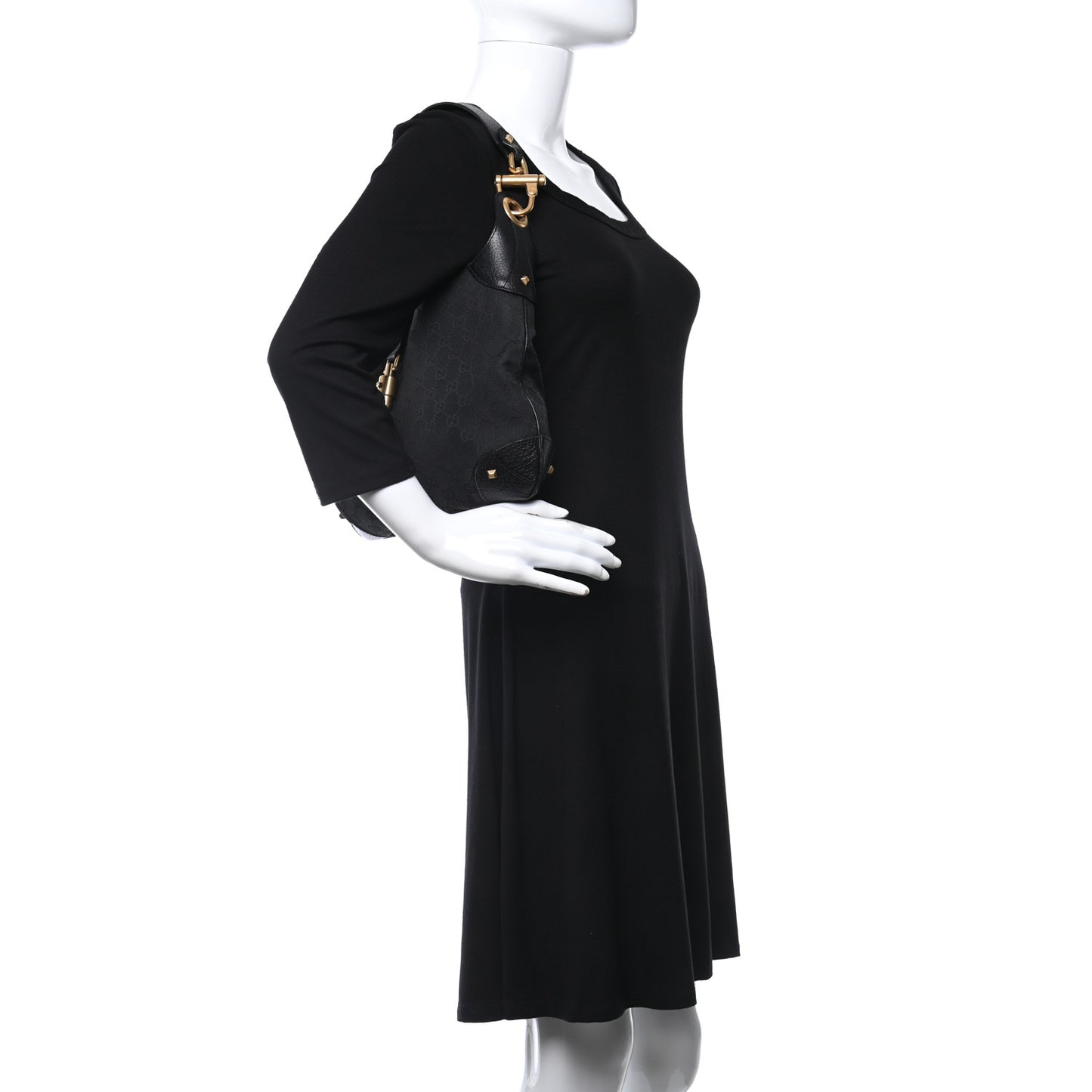 Monogram Piston Lock Jackie O Hobo Black