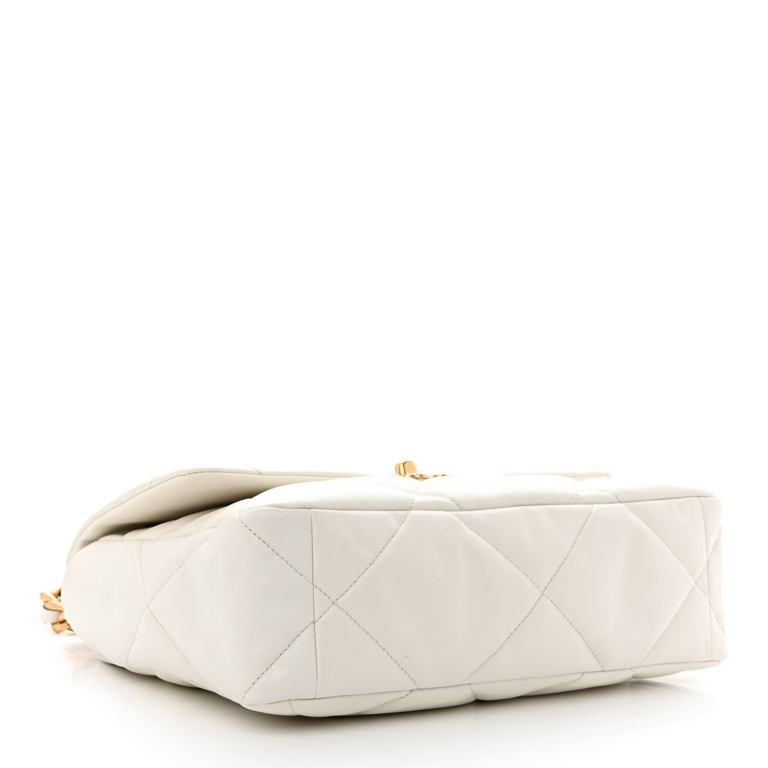 Chanel Goatskin Quilted Large Chanel 19 Flap White 4 of 11