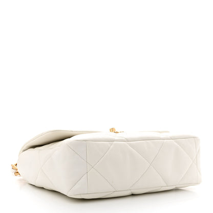 Chanel Goatskin Quilted Large Chanel 19 Flap White 4 of 11
