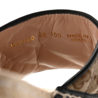 Gucci Monogram Matelasse Diagonal GG Marmont Platform Espadrille Slide Sandals 38 Beige Ebony Black 8 of 8