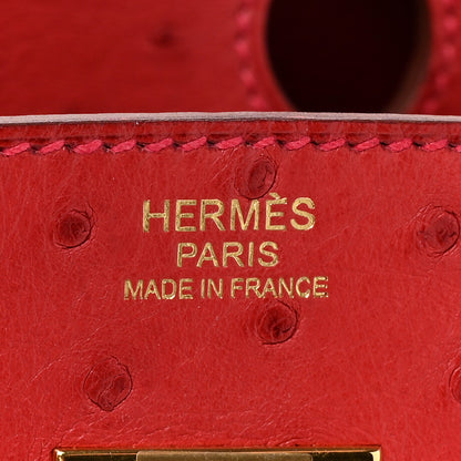 Hermes Ostrich Birkin 30 Rouge Vif 6 of 14