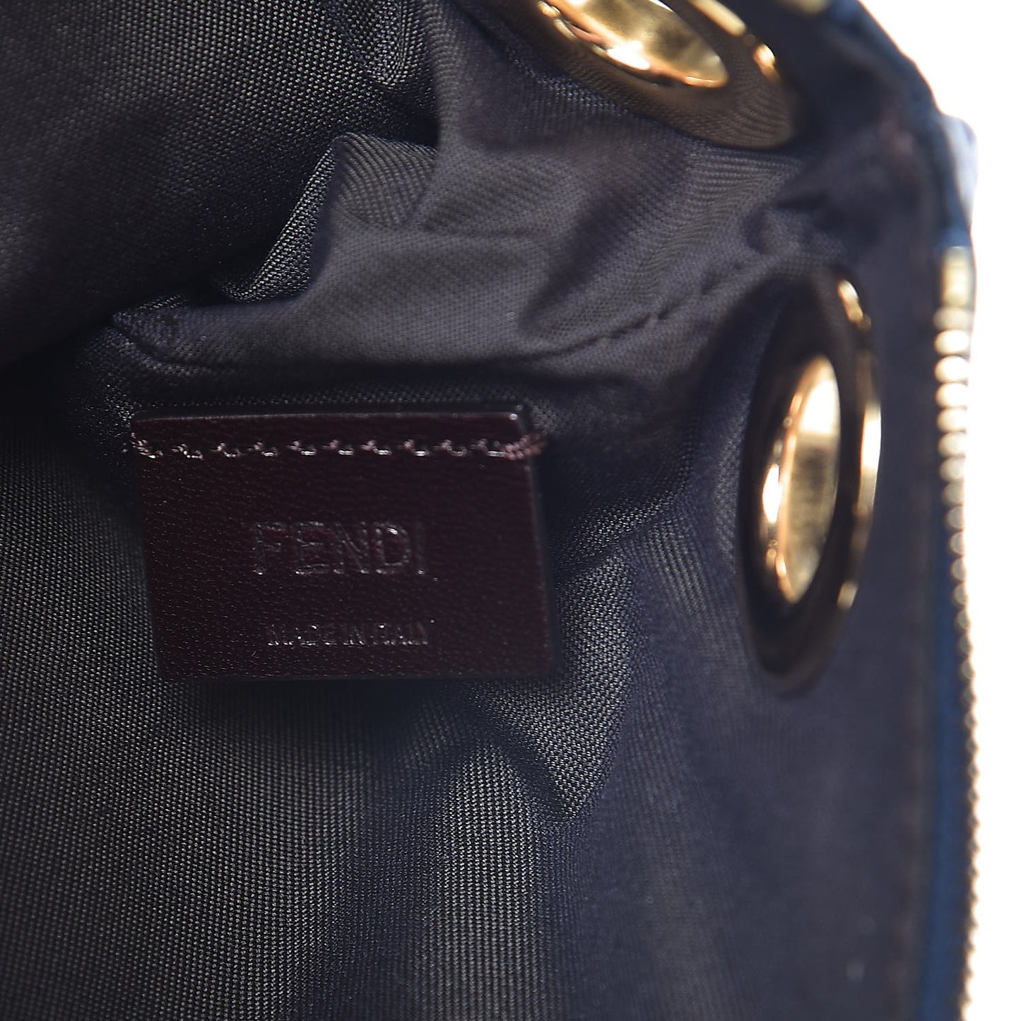 Vitello Century Opaco F is Fendi Pouch Blu Scuro