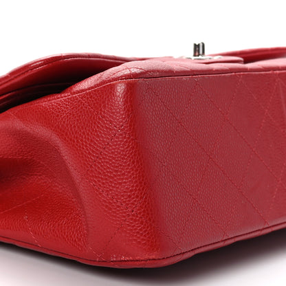 Chanel Caviar Quilted Jumbo Double Flap Red 8 of 9