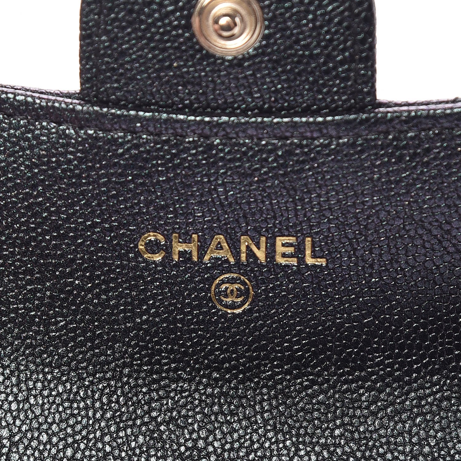 Chanel Iridescent Caviar Quilted Flap Card Holder Wallet Black 6 of 11