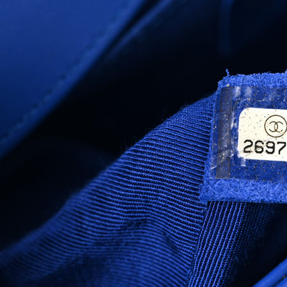 Chanel Lambskin Chevron Quilted Medium Boy Flap Blue 7 of 10