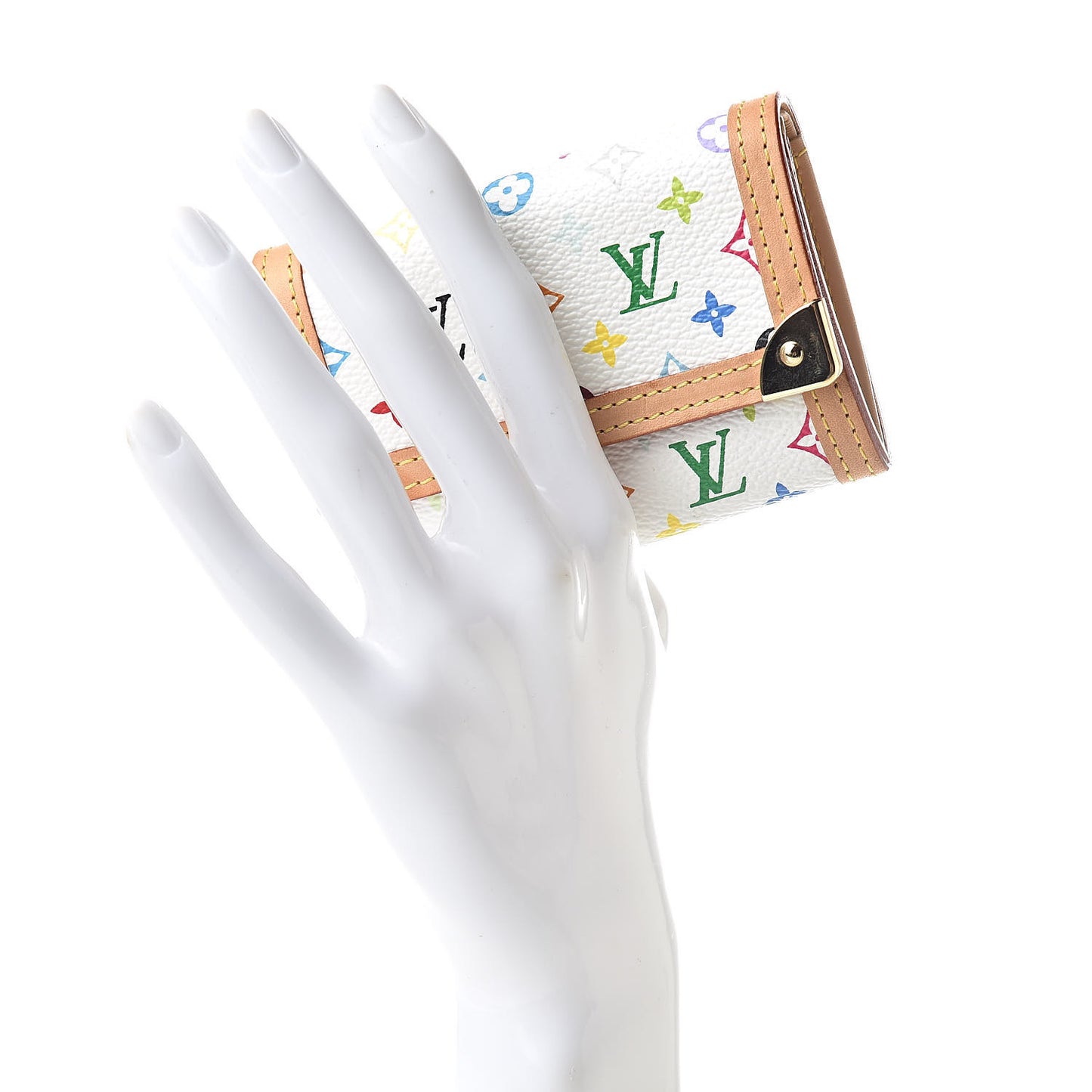 Monogram Multicolor Porte-Monnaie Plat Coin Purse White