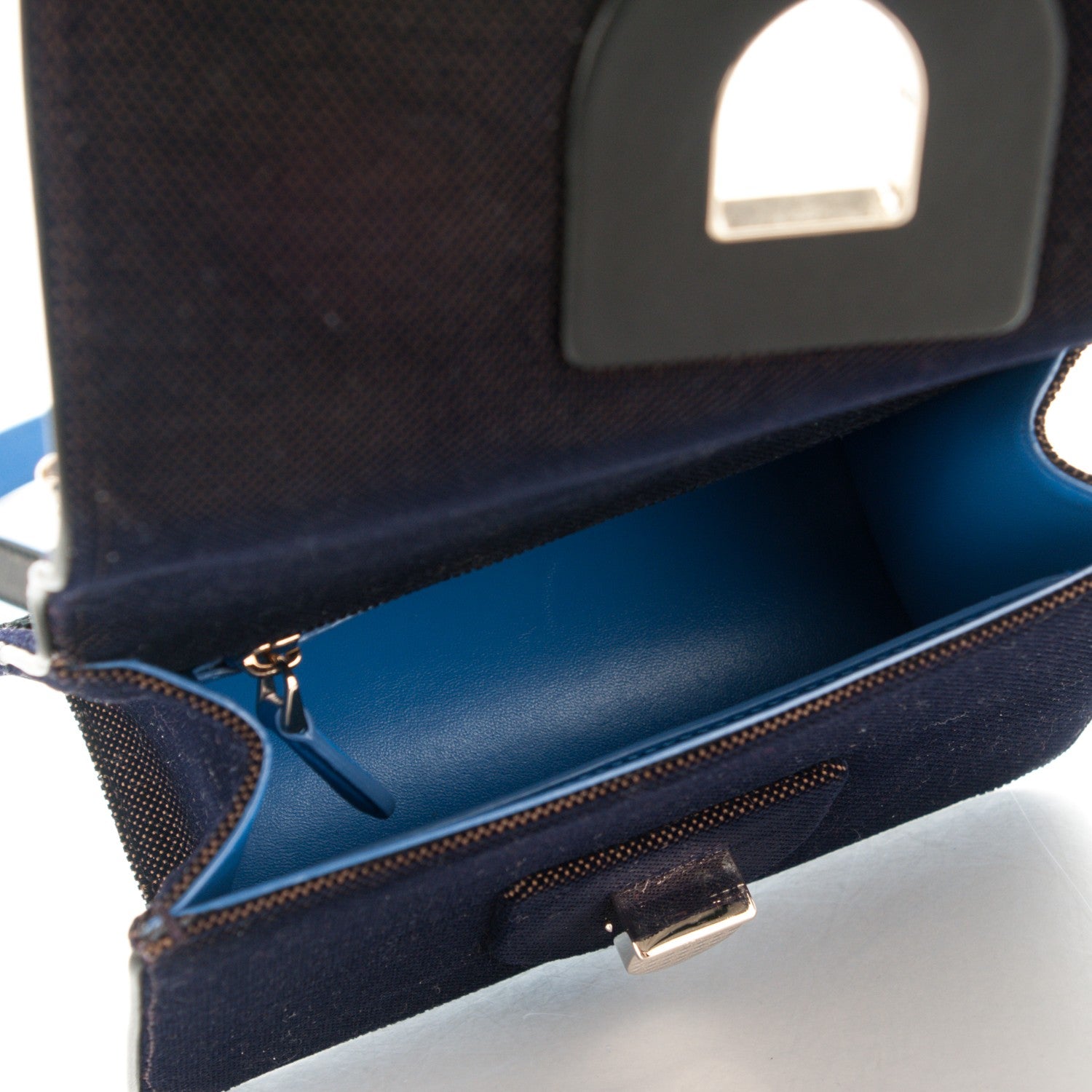Christian Dior Velvet Crystal Small Diorama Club Flap Bag Navy Blue 5 of 6