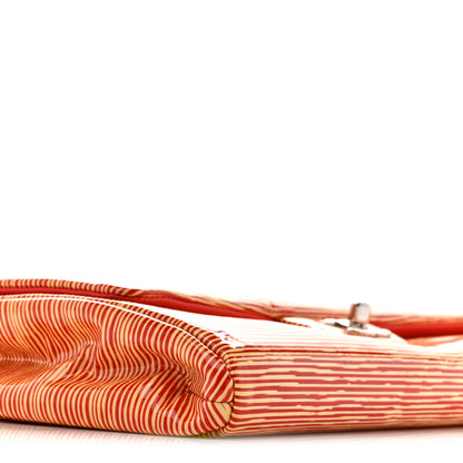 Chanel Patent Calfskin Striped Clutch With Chain Flap Red 9 of 11