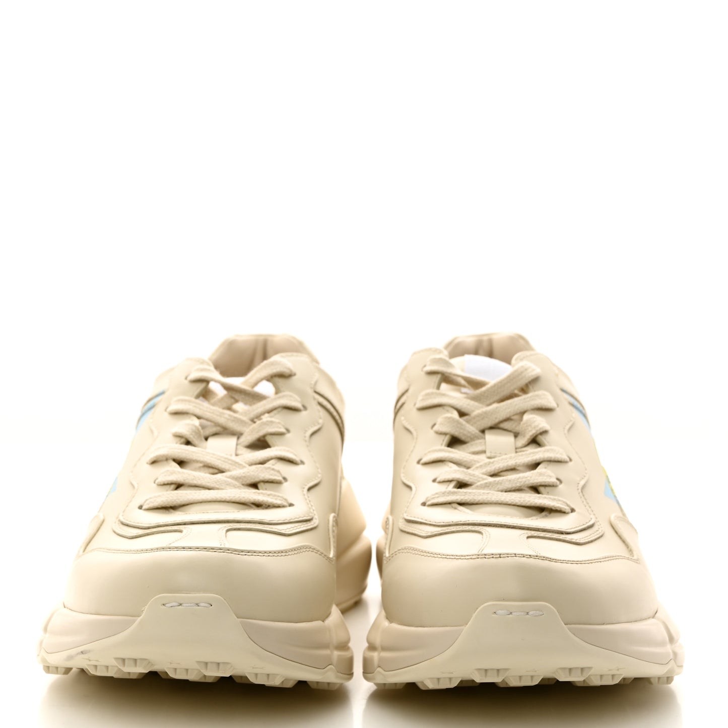 Apollo Calfskin Star Interlocking G Mens Rhyton Sneakers 10.5 Ivoire