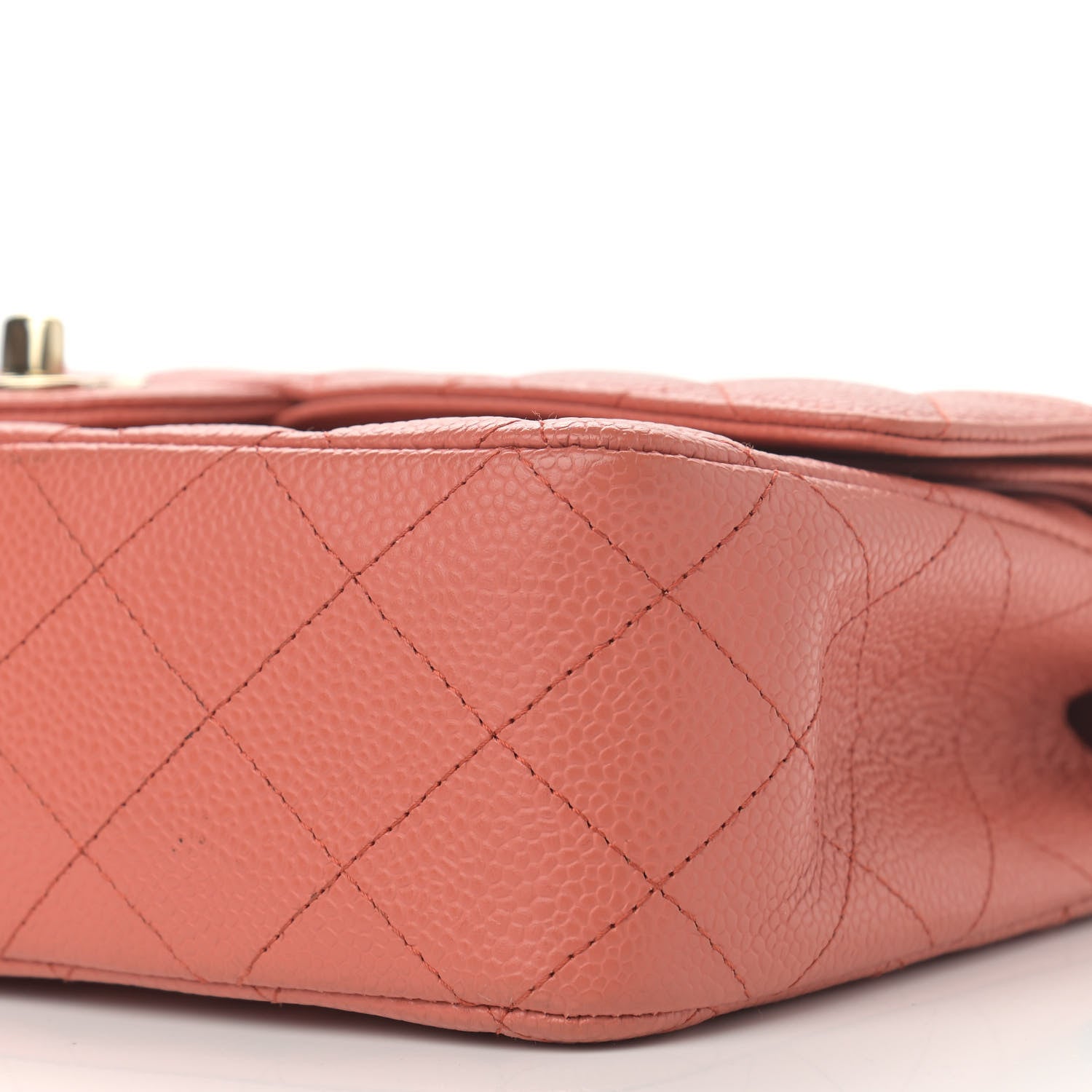 Chanel Caviar Quilted Medium Double Flap Coral 10 of 14