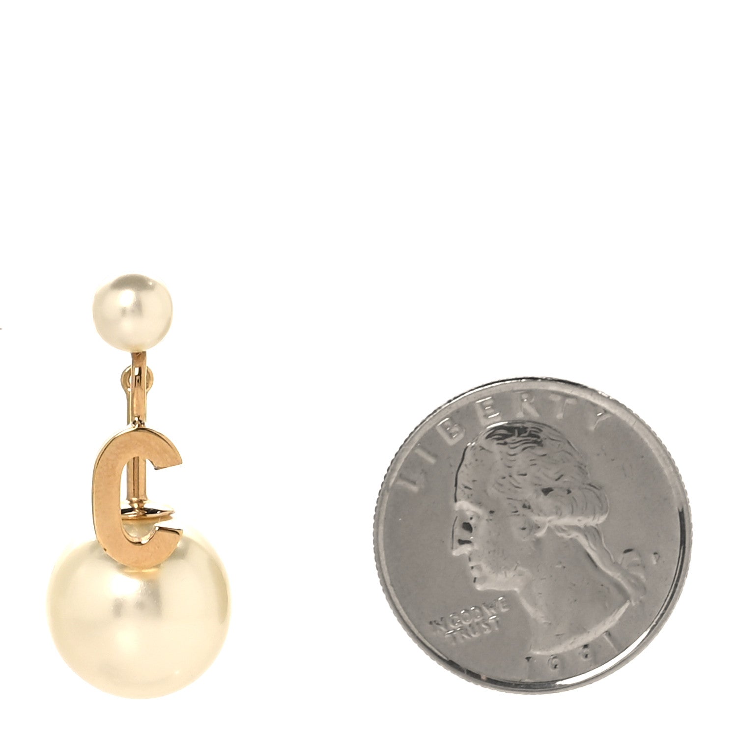 Christian Dior Pearl My ABCDior C Tribale Earring Gold 2 of 5