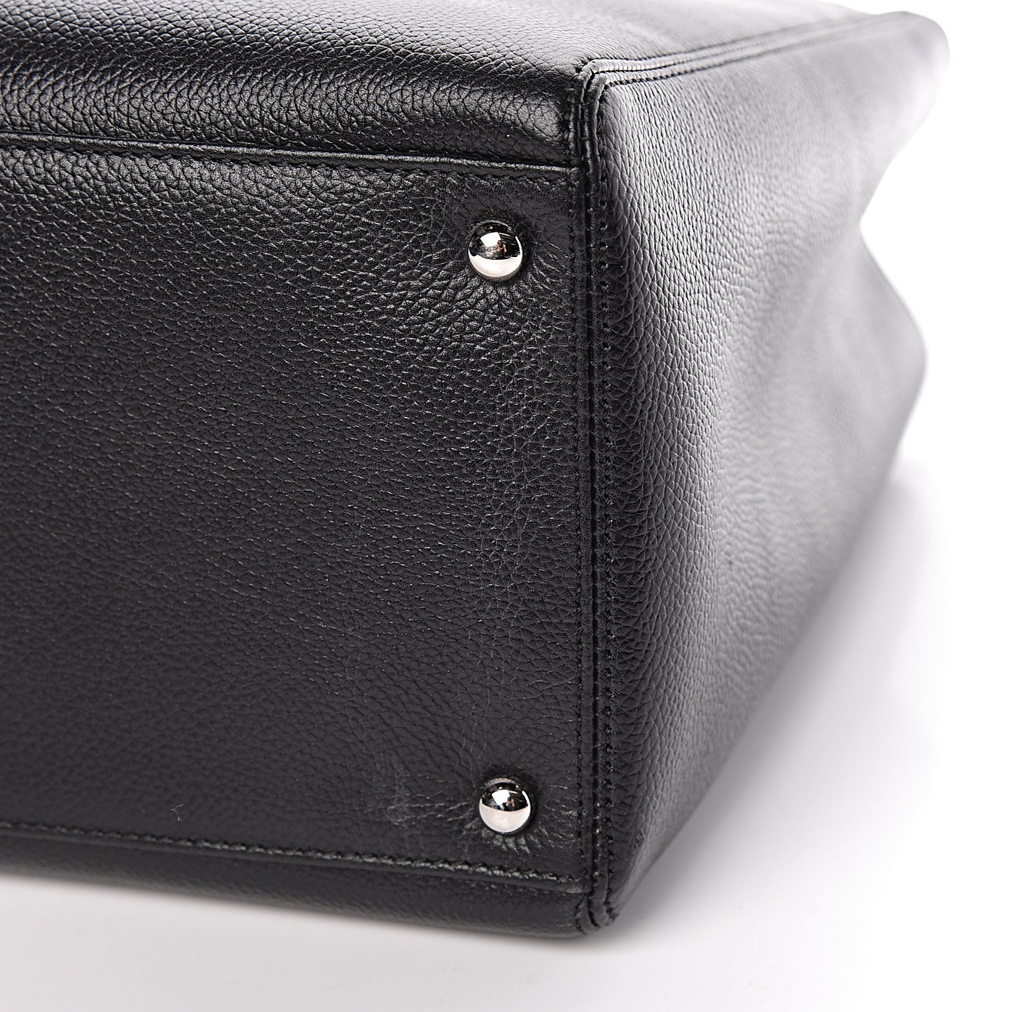 Calfskin Cerf Executive Shopper Tote Black