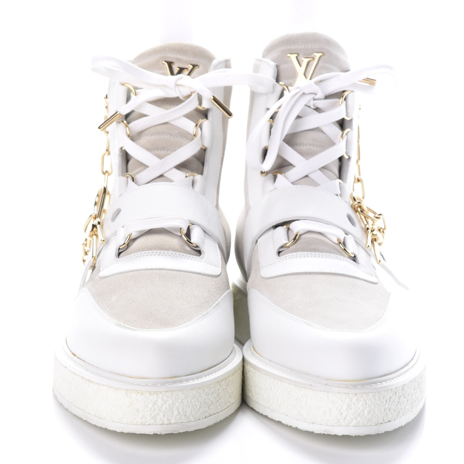 Louis Vuitton Calfskin Suede Mens Creeper Ankle Boot 10.5 White 2 of 7