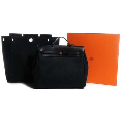 Hermes Toile Vache Calfskin Herbag 39 MM Black 5 of 9