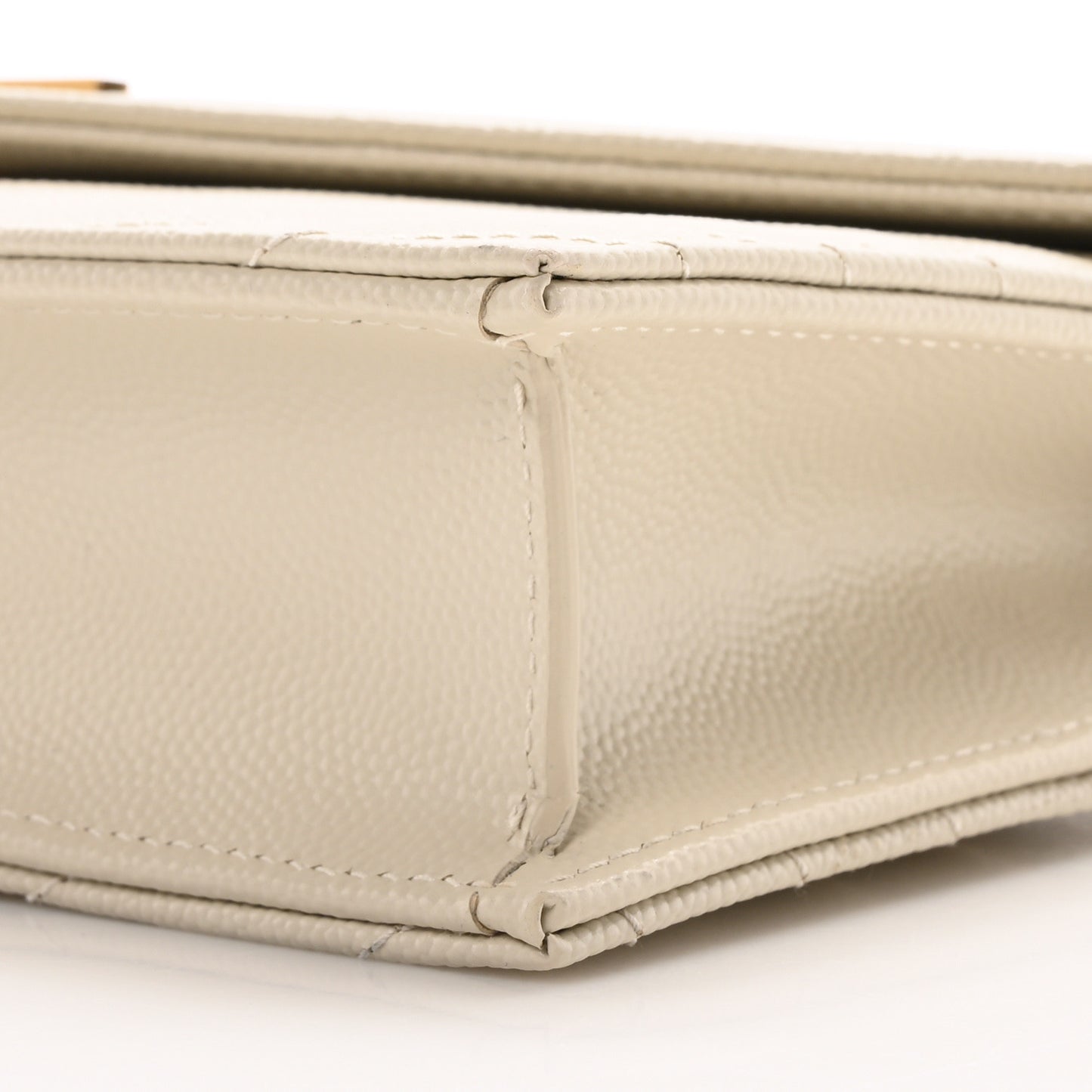 Grain De Poudre Matelasse Chevron Monogram Envelope Chain Wallet Crema Soft