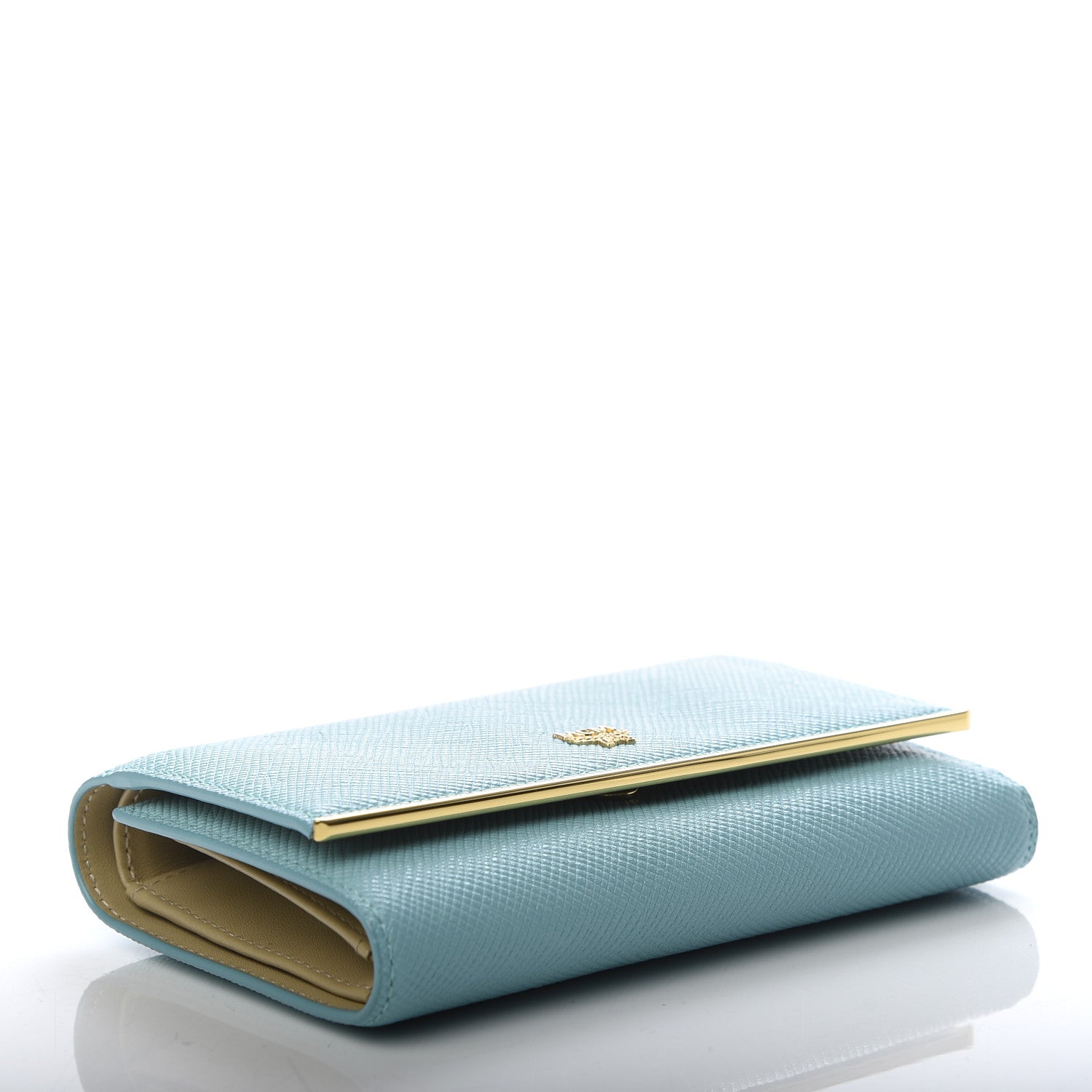 MCM Saffiano Casablanca Tri-Fold Wallet Sea Blue 4 of 7