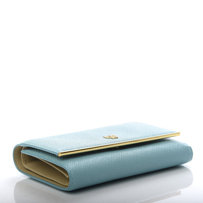 MCM Saffiano Casablanca Tri-Fold Wallet Sea Blue 4 of 7