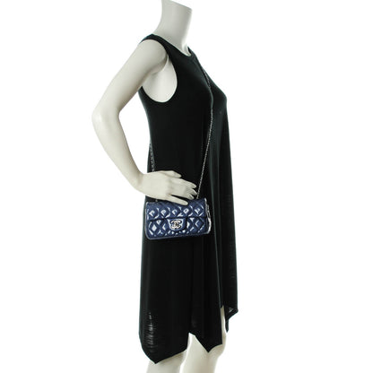 Chanel Patent Calfskin Quilted Mini Rectangular Flap Blue 2 of 8