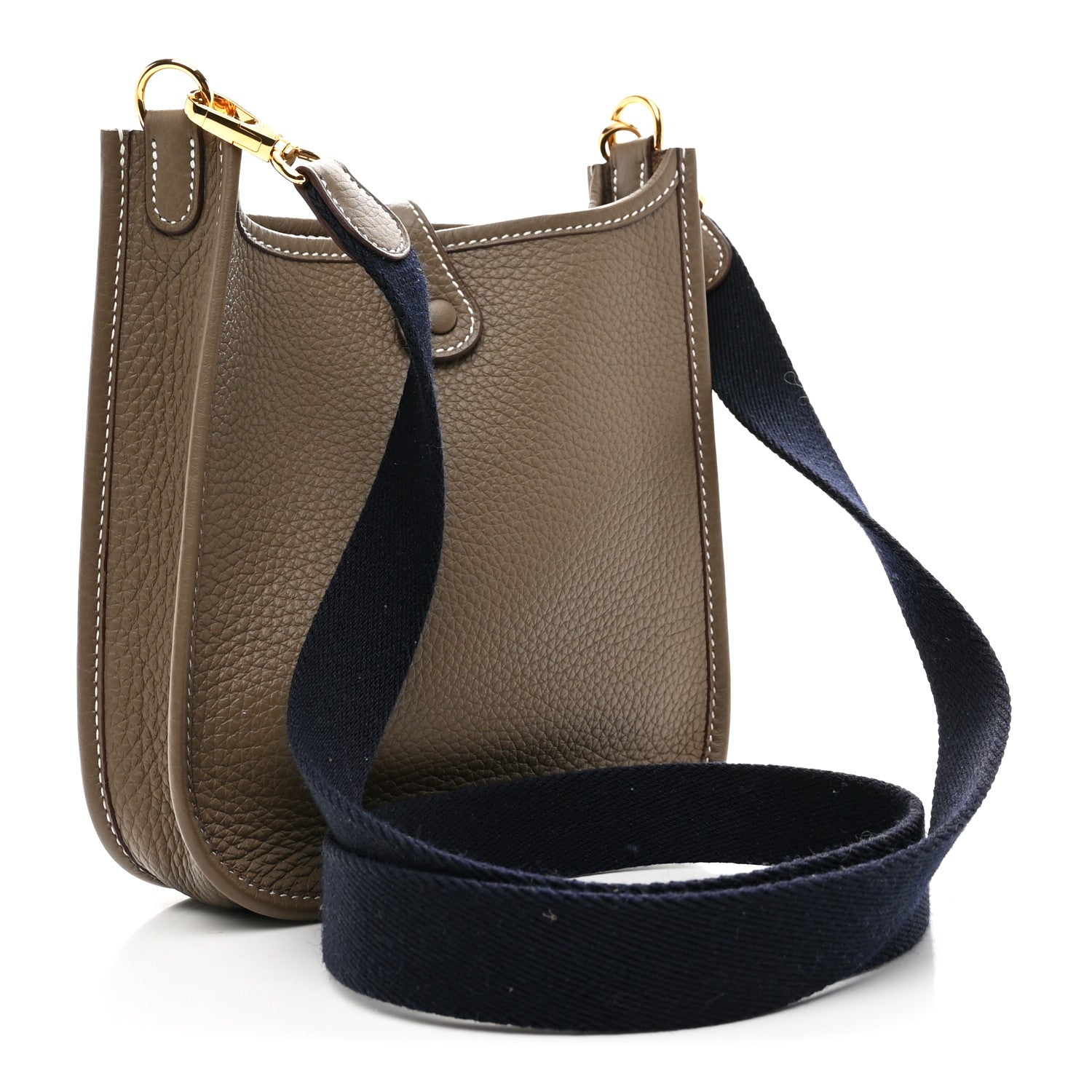 Hermes Taurillon Clemence Amazone Evelyne TPM Etoupe Bleu Indigo 3 of 10