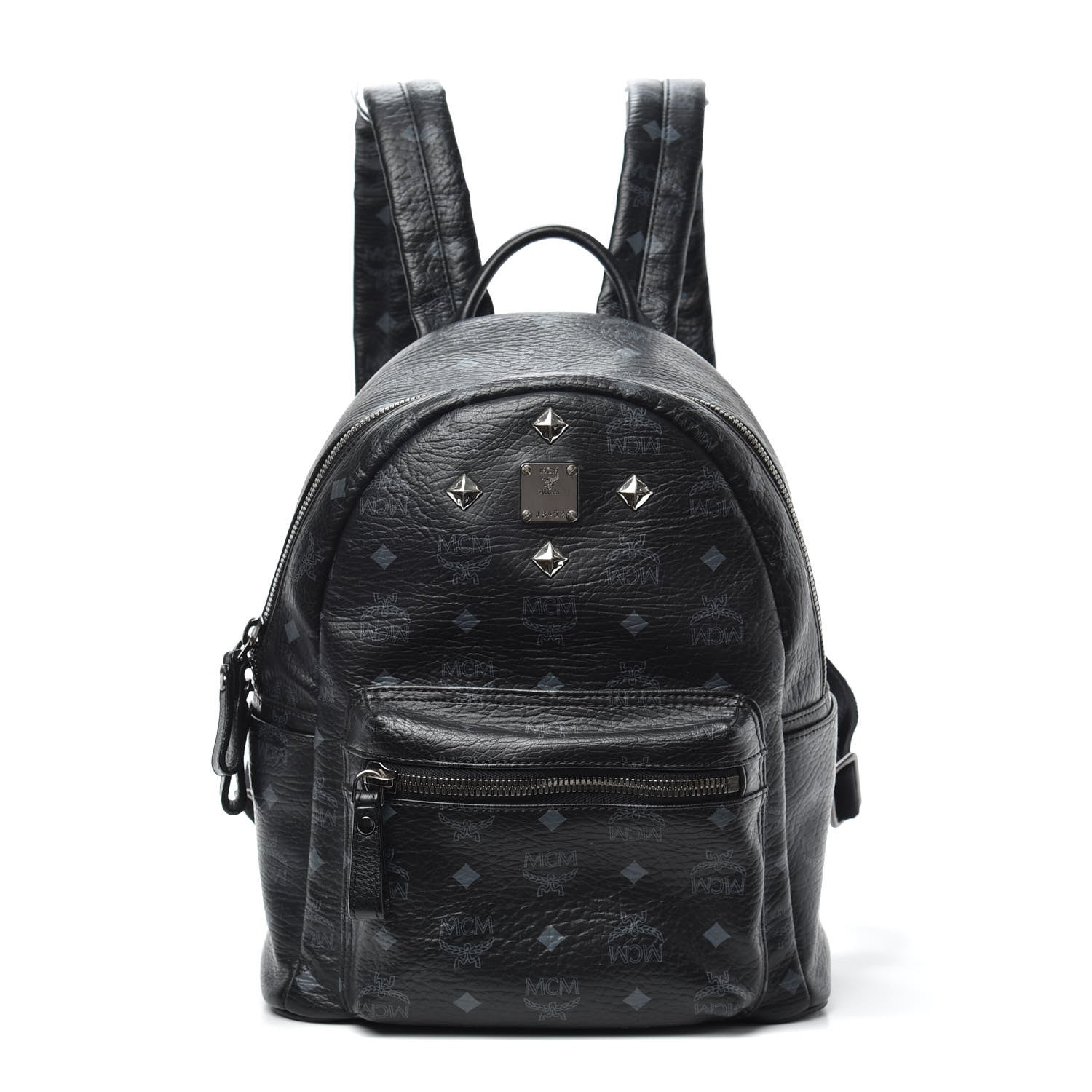 MCM Visetos Studded Small Dual Stark Backpack Black 1 of 9