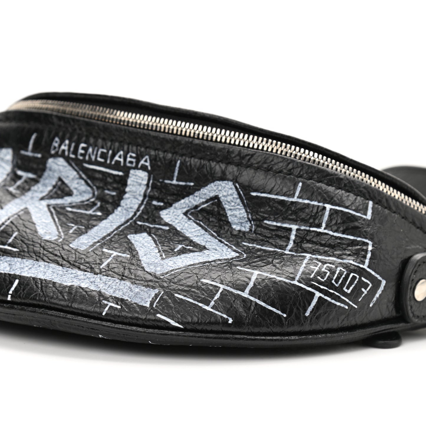 Agneau Arena Graffiti All Over XXS Souvenir Belt Bag Black White