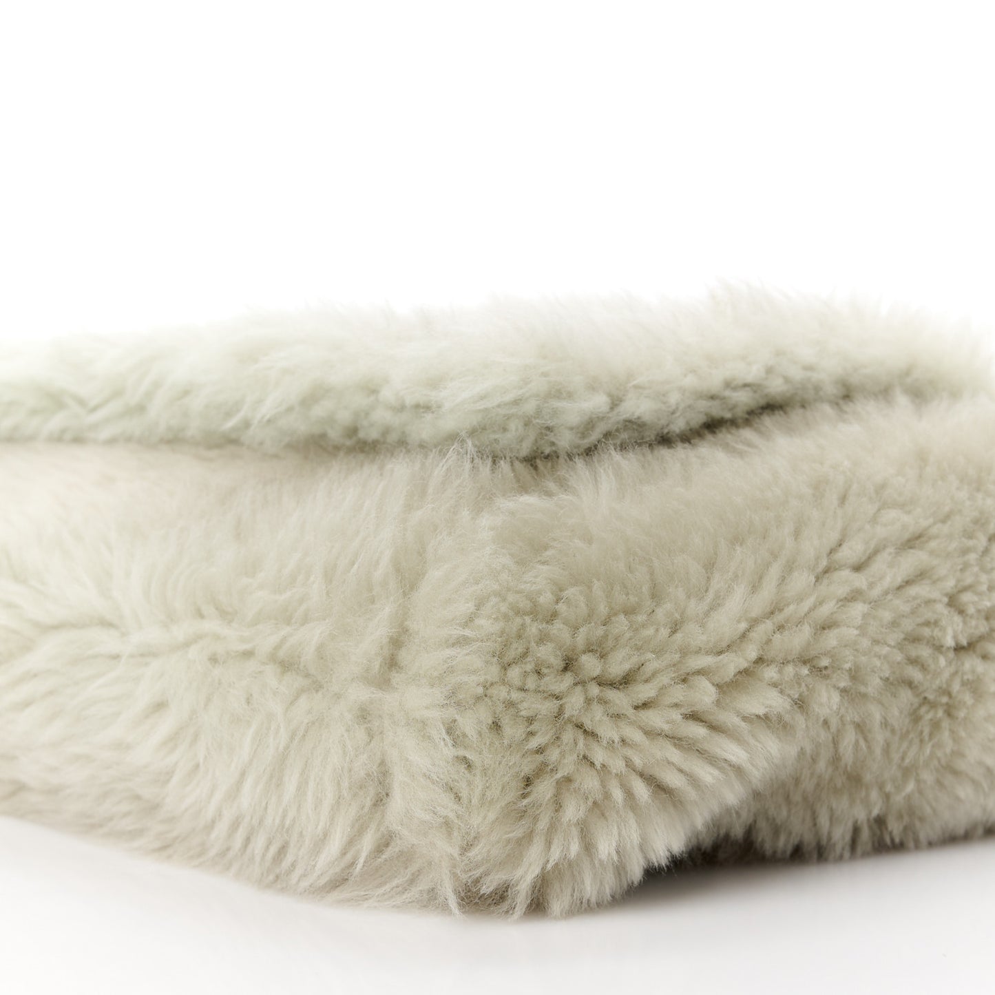 Shearling Calfskin Medium Reversible Monogram Kate Satchel Grey