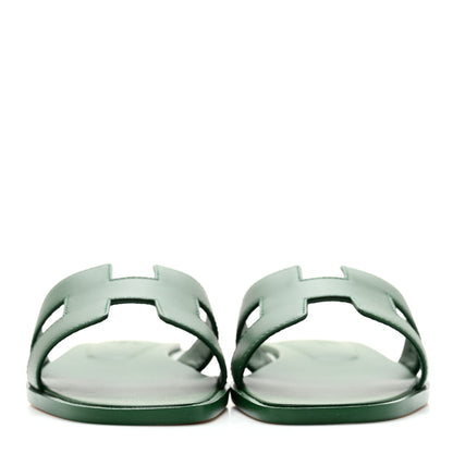 Hermes Calfskin Oran Sandals 35 Vert Electrique 2 of 11