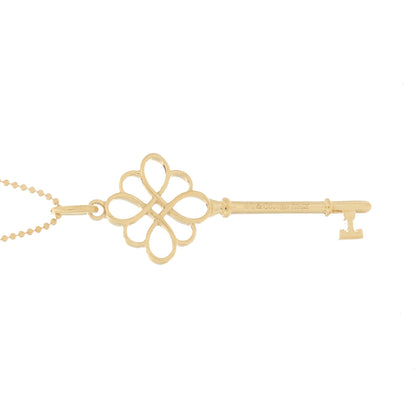 Tiffany 18K Yellow Gold Knot Key Pendant Necklace 6 of 6