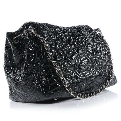 Chanel Vinyl Graphic Edge Accordion Flap Bag Black 3 of 8