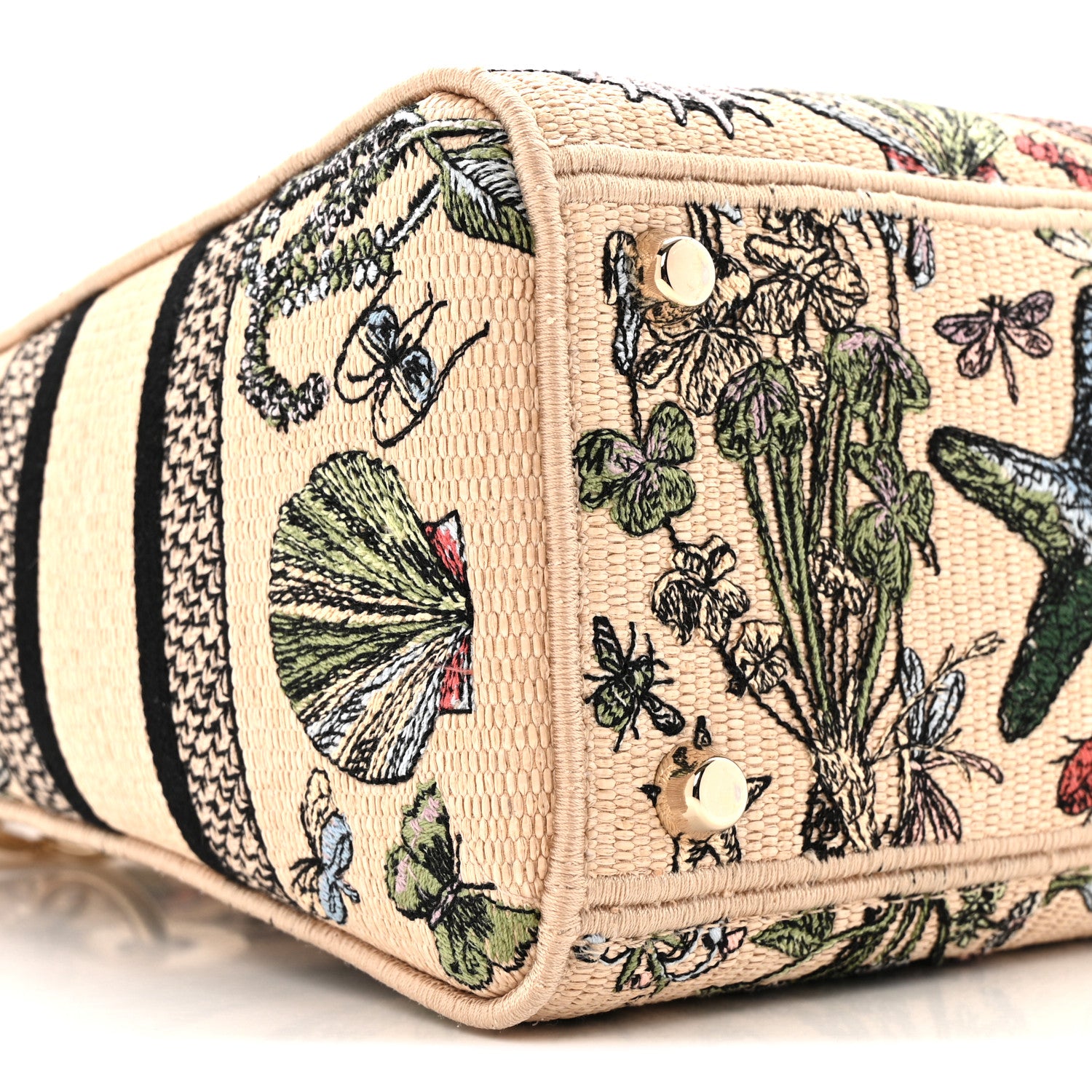 Christian Dior Canvas Cabinet De Curiosites Embroidered Medium Lady D-Lite Beige Multicolor 9 of 14