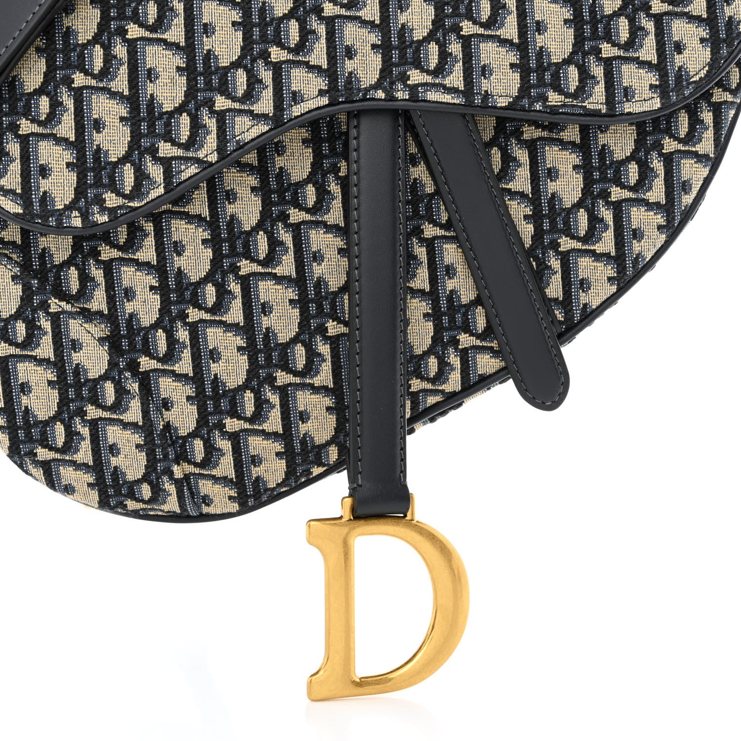 Christian Dior Oblique Saddle Bag With Strap Blue 8 of 10