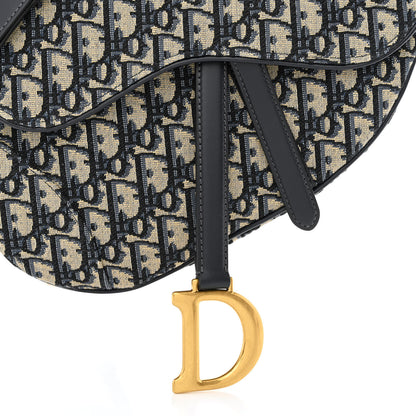 Christian Dior Oblique Saddle Bag With Strap Blue 8 of 10