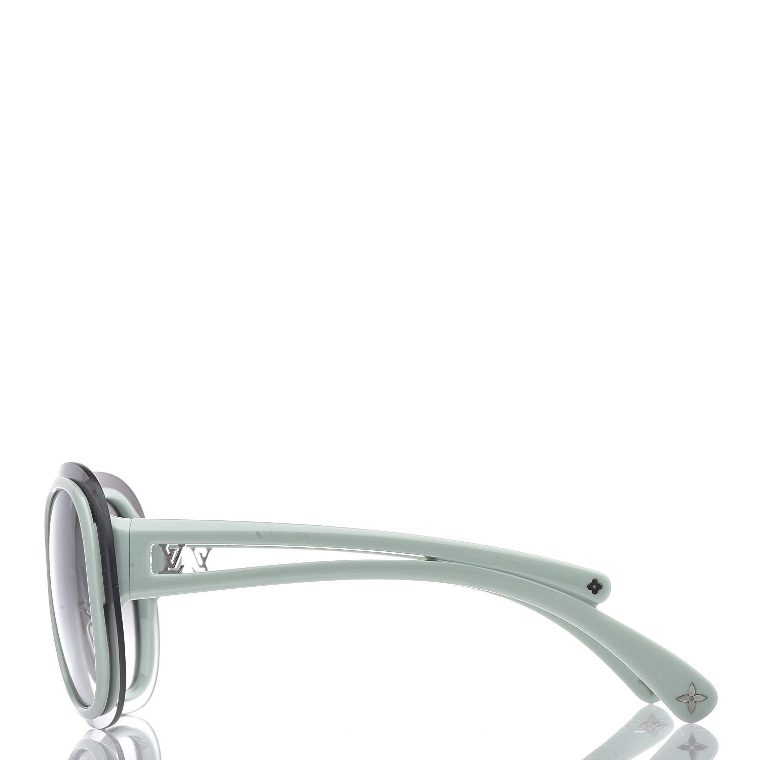 Louis Vuitton Acetate Two-Tone Frame Flore Sunglasses Z0452U Green 3 of 8