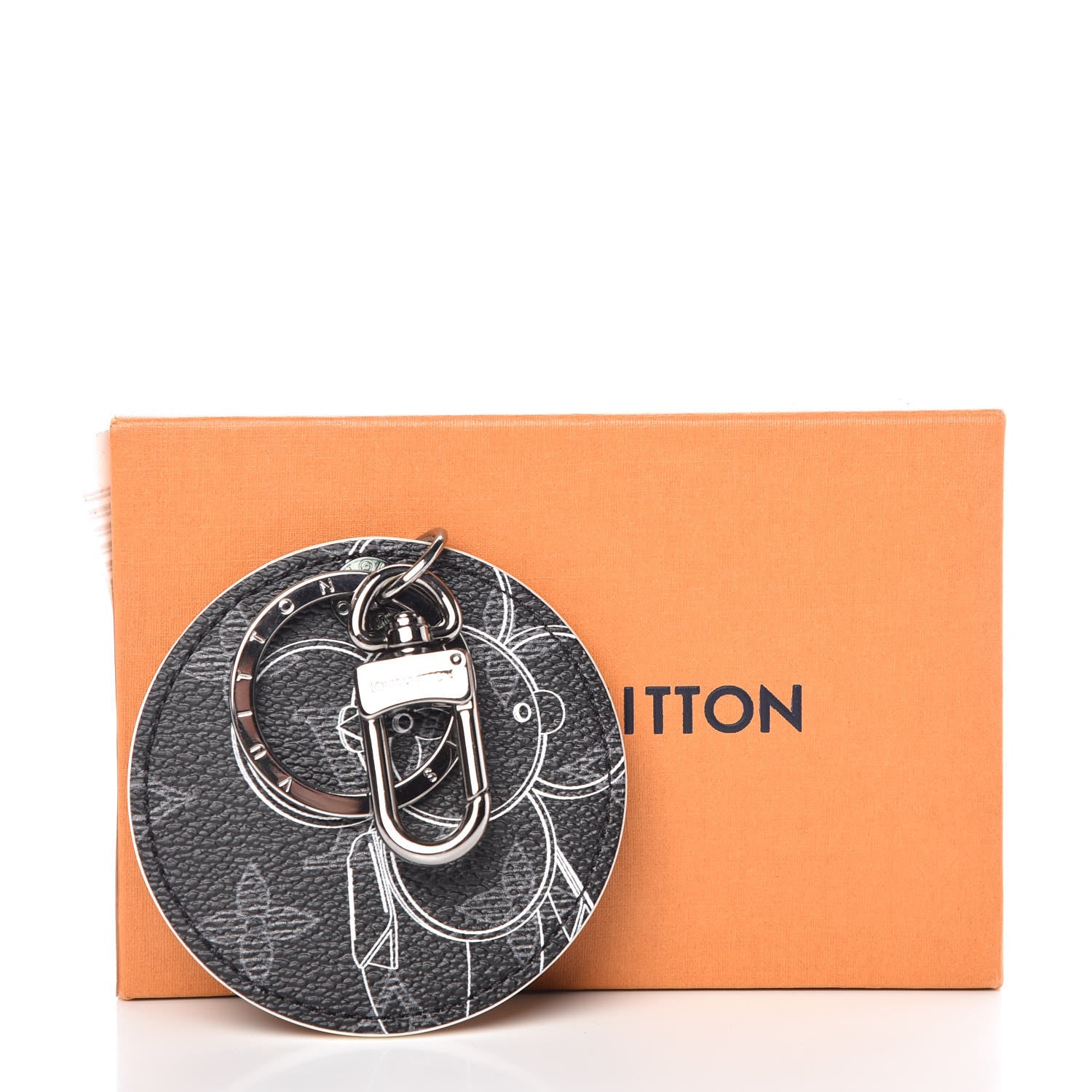 Louis Vuitton Monogram Eclipse Illustre Vivienne Bag Charm Key Holder Black 4 of 5