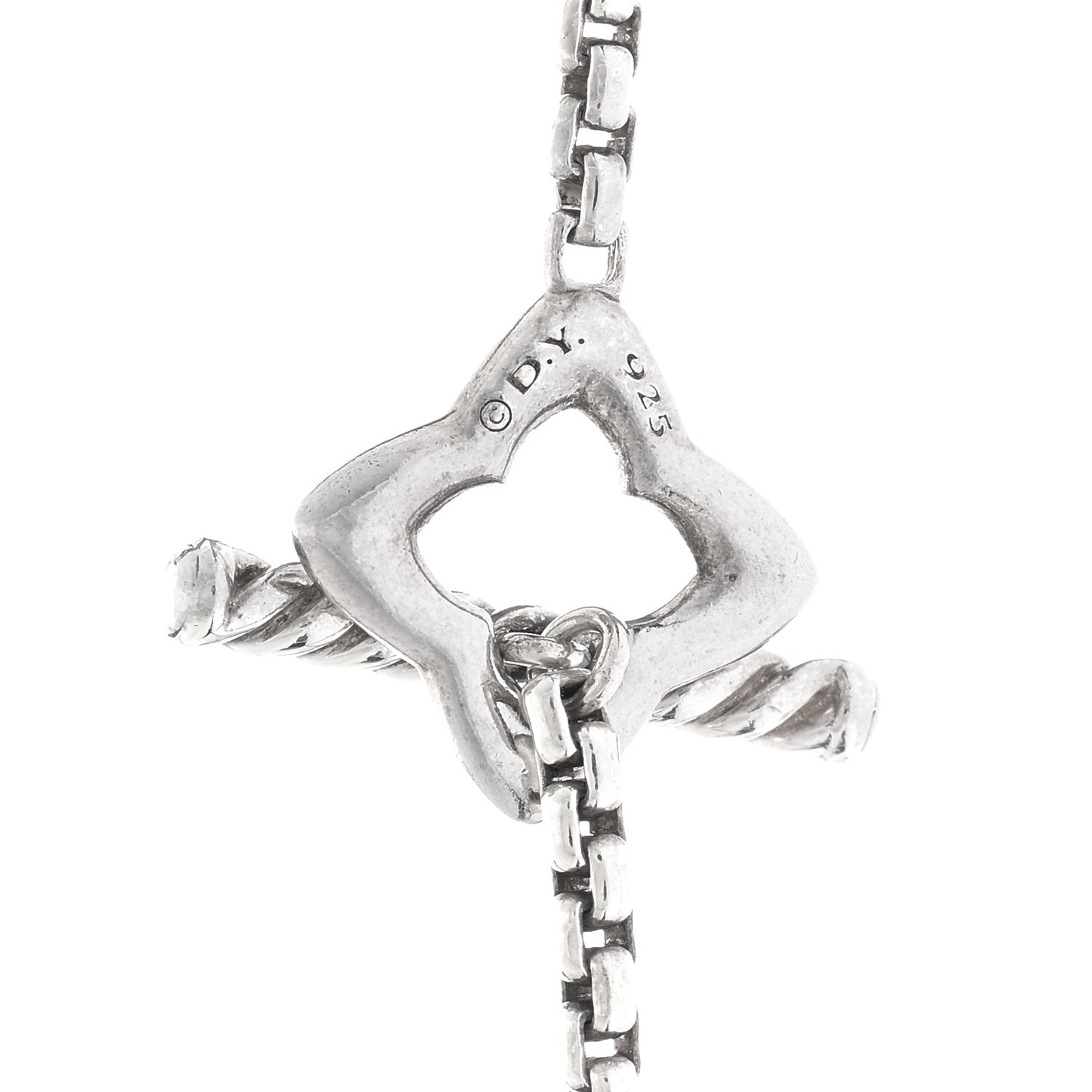 Sterling Silver 25mm Quatrefoil Chain Necklace