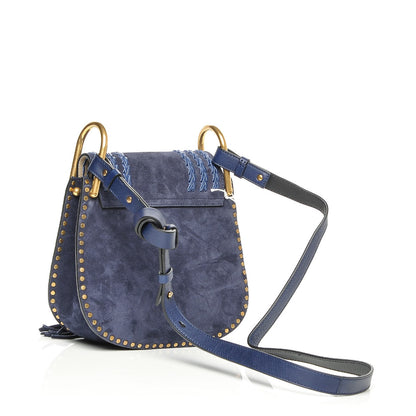 Chloe Suede Braided Small Hudson Shoulder Bag Deep Ocean 3 of 7