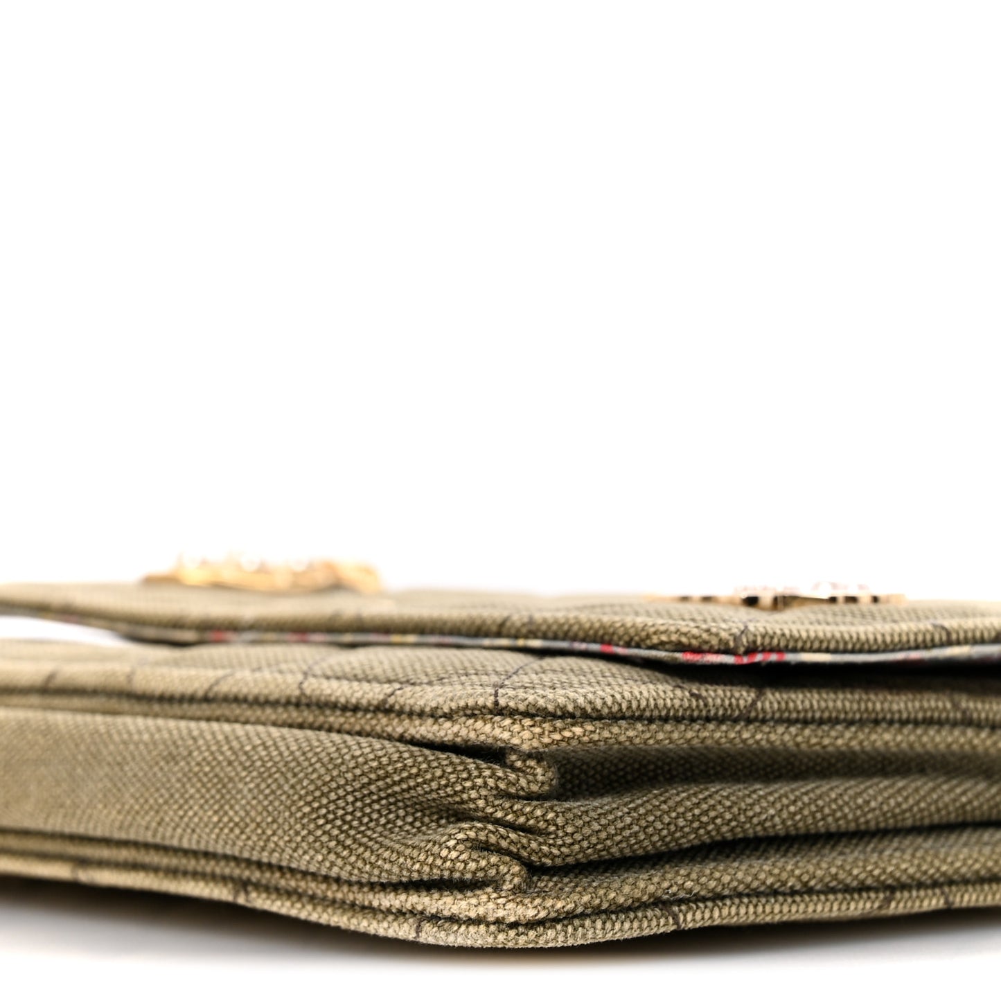 Canvas Quilted Coco Cuba Charms Wallet on Chain WOC Khaki