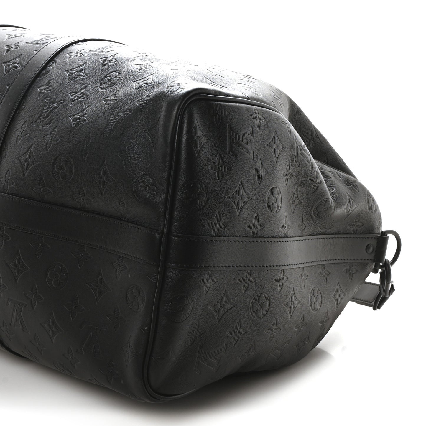 Calfskin Shadow Monogram Keepall Bandouliere 50 Black