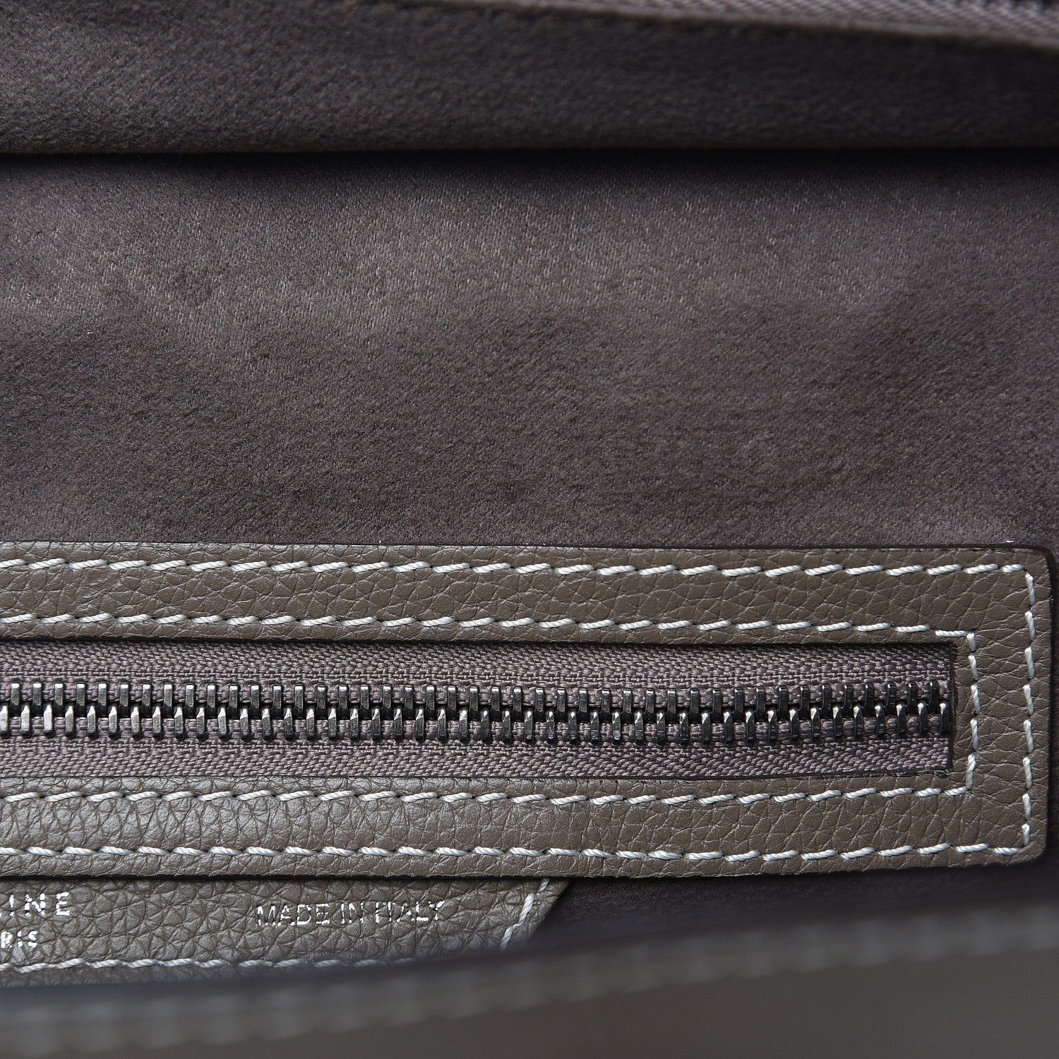 Celine Drummed Calfskin Micro Luggage Souris 14 of 16