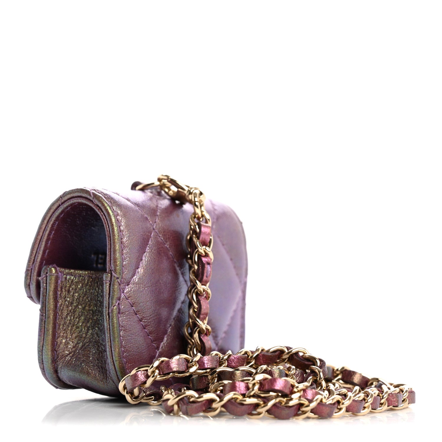 Chanel Iridescent Lambskin Quilted Airpods Pro Case Purple 3 of 16
