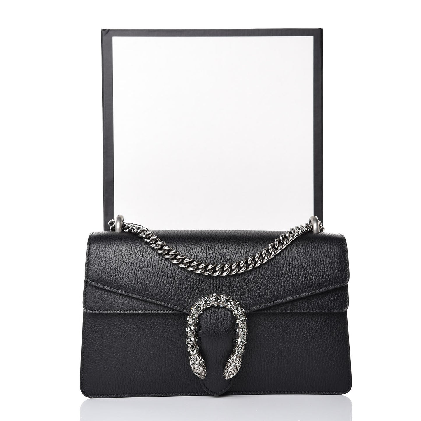 Pebbled Calfskin Small Dionysus Shoulder Bag Black