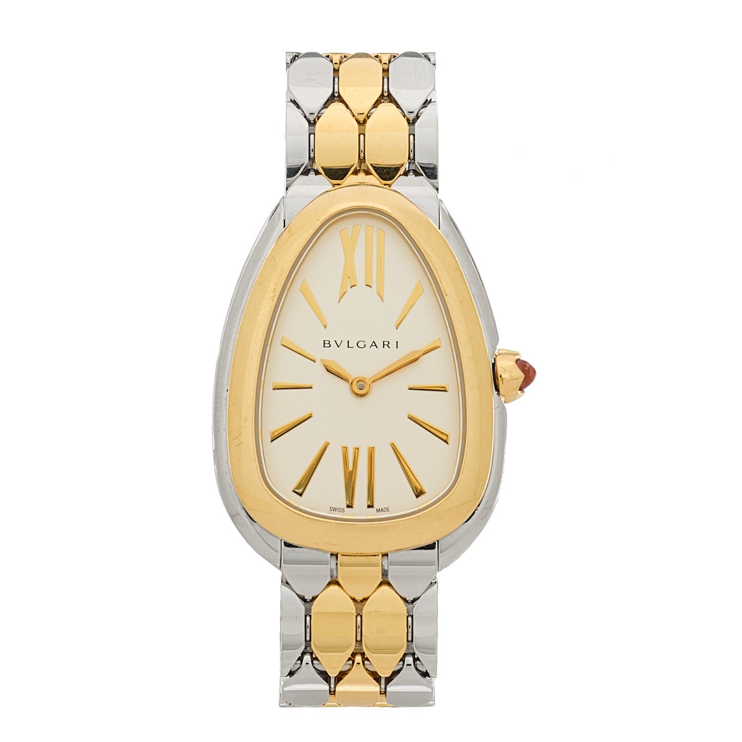 Stainless Steel 18K Yellow Gold 33mm Serpenti Seduttori Quartz Watch