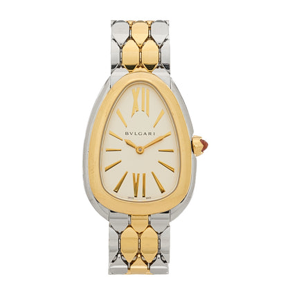 Bulgari Stainless Steel 18K Yellow Gold 33mm Serpenti Seduttori Quartz Watch 1 of 5