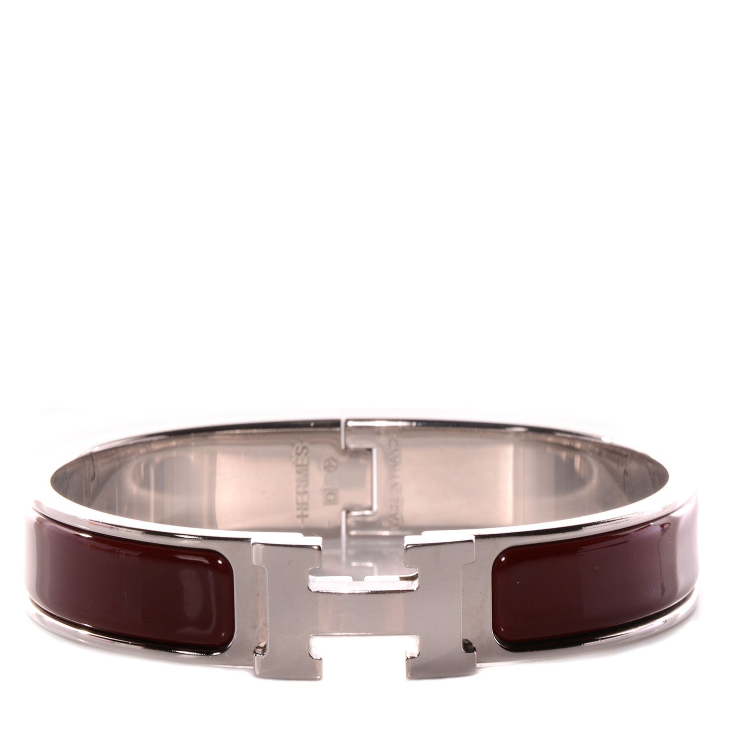Narrow Enamel Clic Clac H Bracelet PM Burgundy