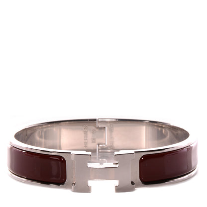 Hermes Narrow Enamel Clic Clac H Bracelet PM Burgundy 1 of 6