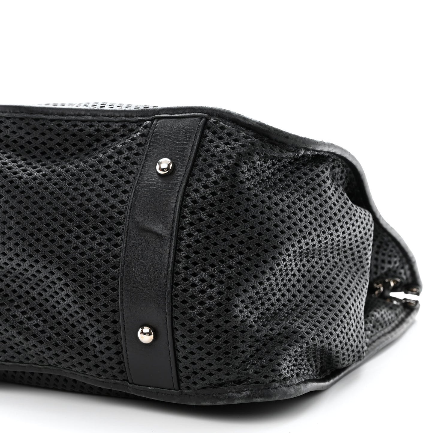 Calfskin Perforated Up In The Air Tote Black