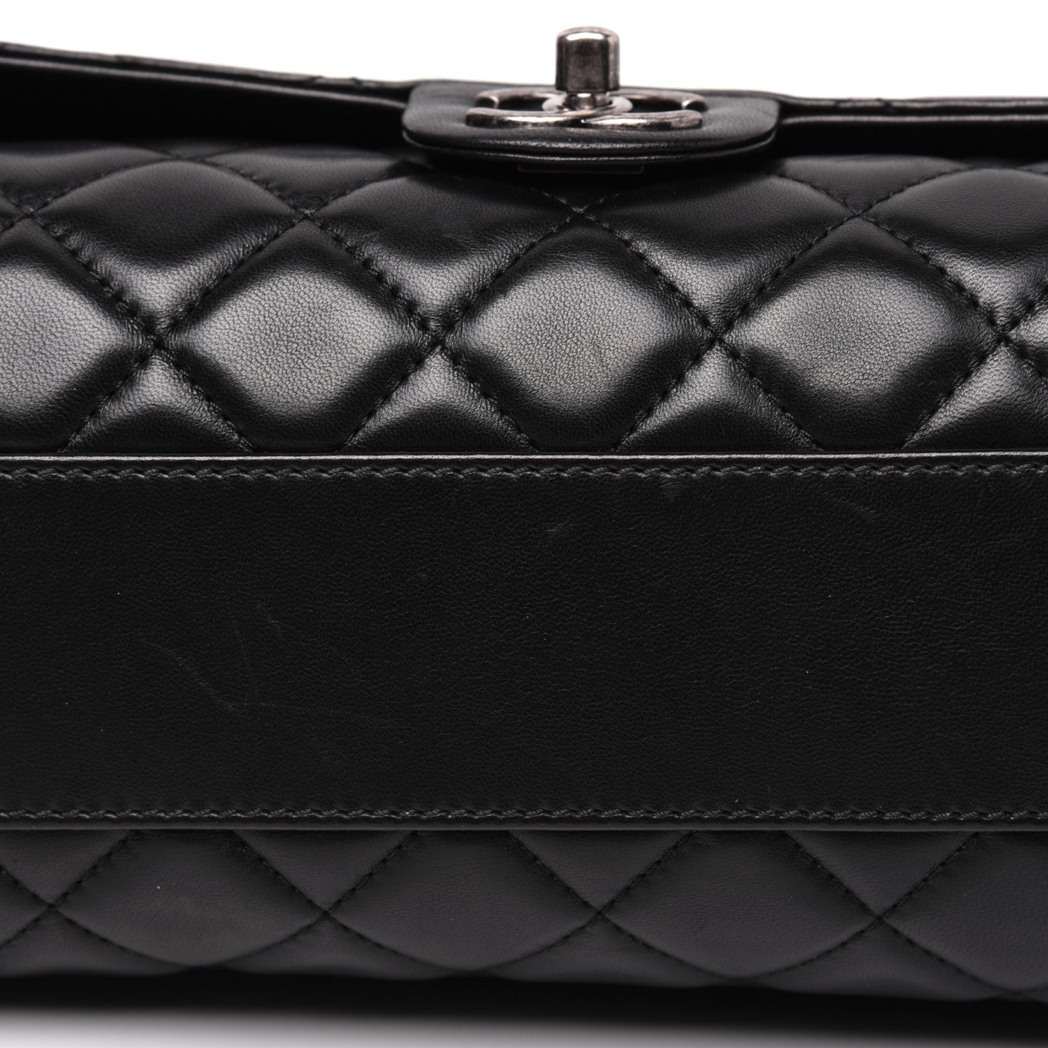 Chanel Lambskin Quilted Jumbo Grocery By Chanel Drawstring Shopping Bag Black 20 of 25