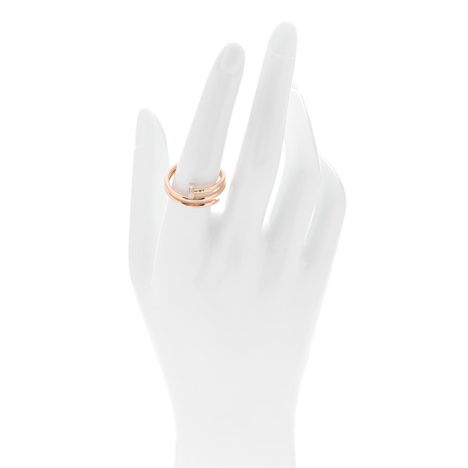 Cartier 18K Pink Gold Diamond Double Juste Un Clou Ring 59 8.75 2 of 6